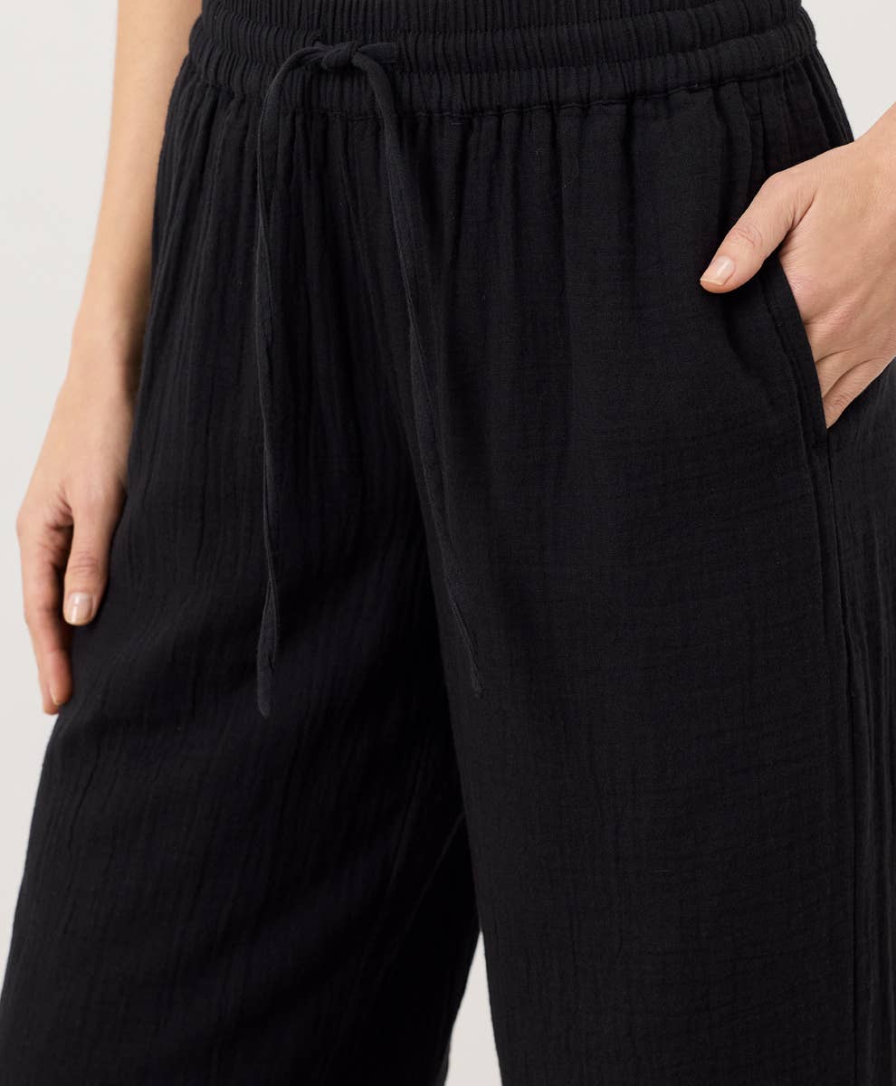 Coastal Double Gauze Split Hem Pant - Fitted