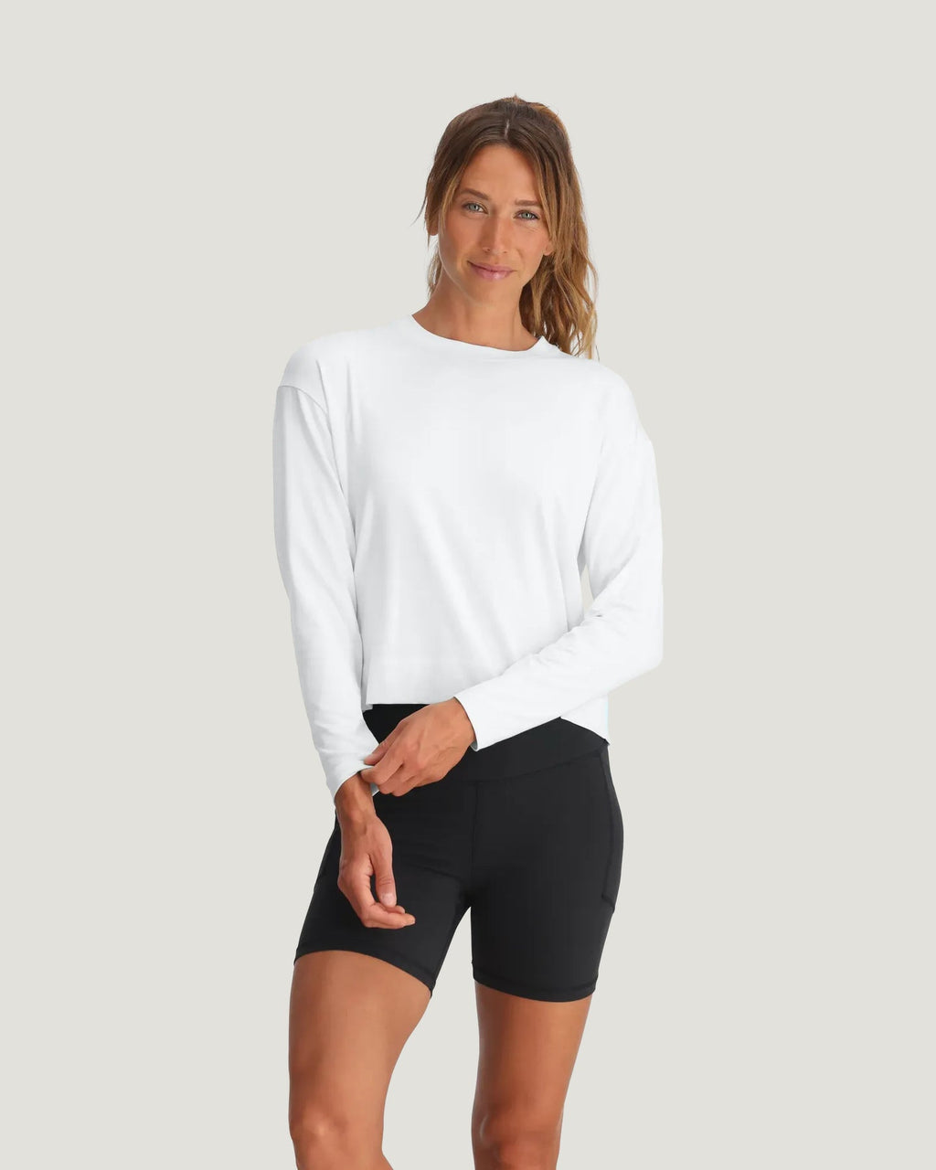 Bamboo Shade Crossover Long Sleeve - Fitted