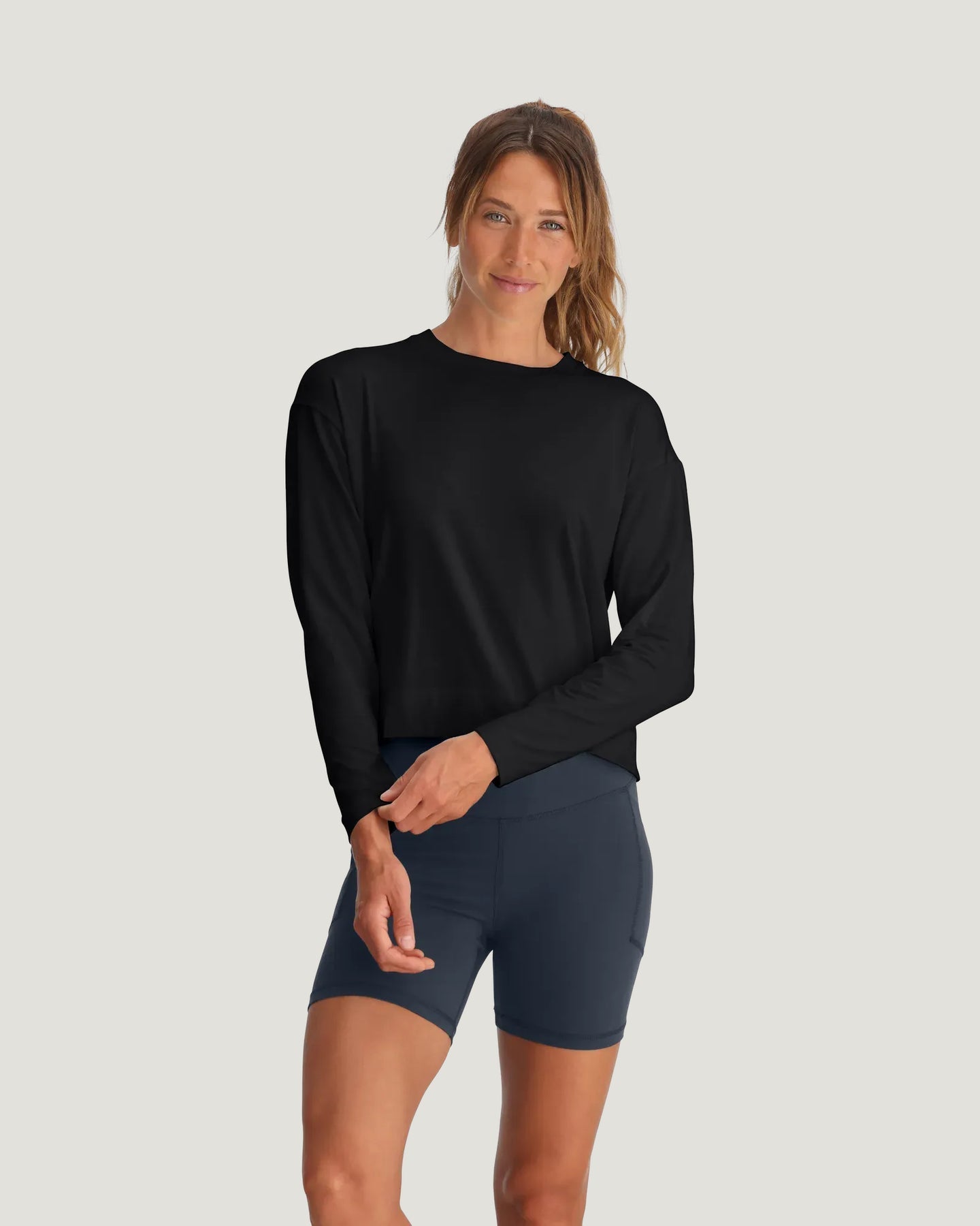 Bamboo Shade Crossover Long Sleeve - Fitted