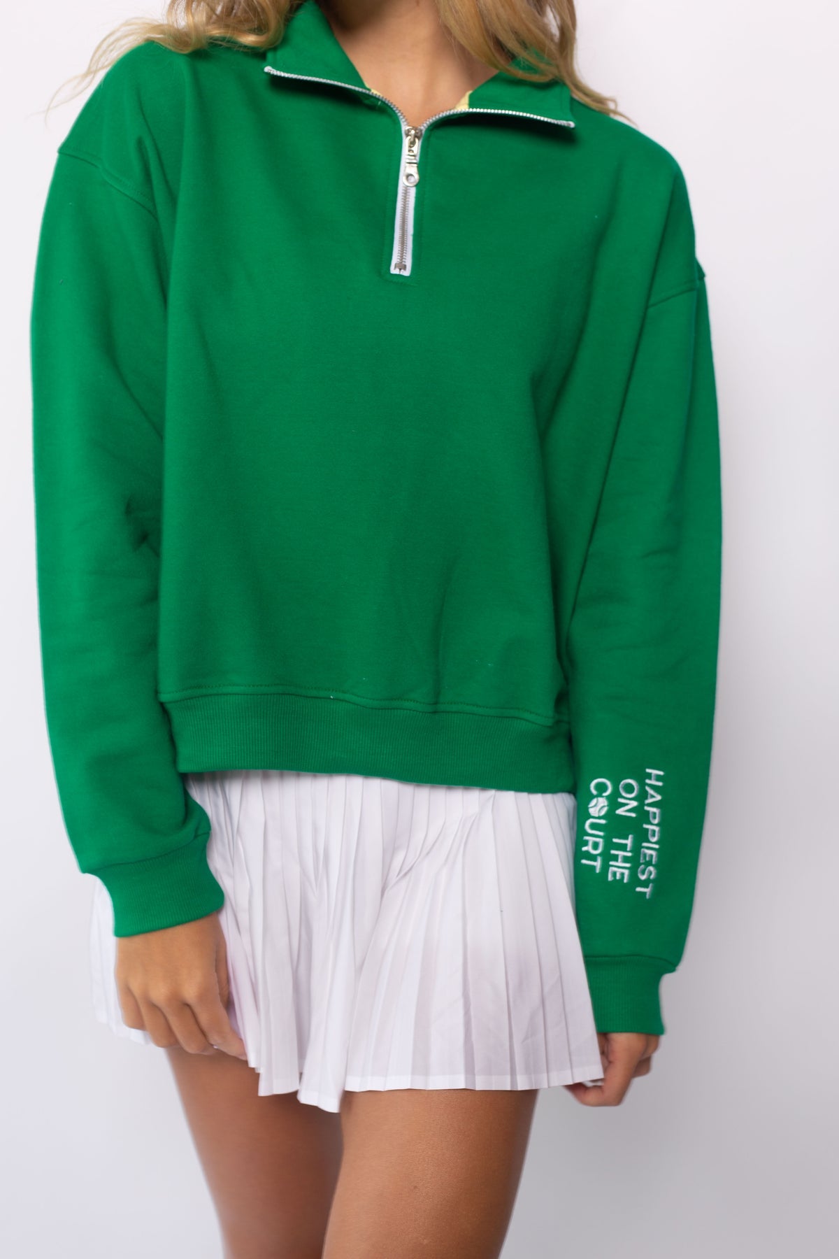 Happiest on the Court Half Zip Sweatshirt - Fitted