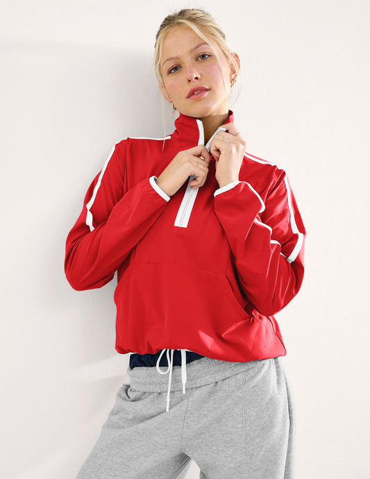 Contrast Half Zip Pullover