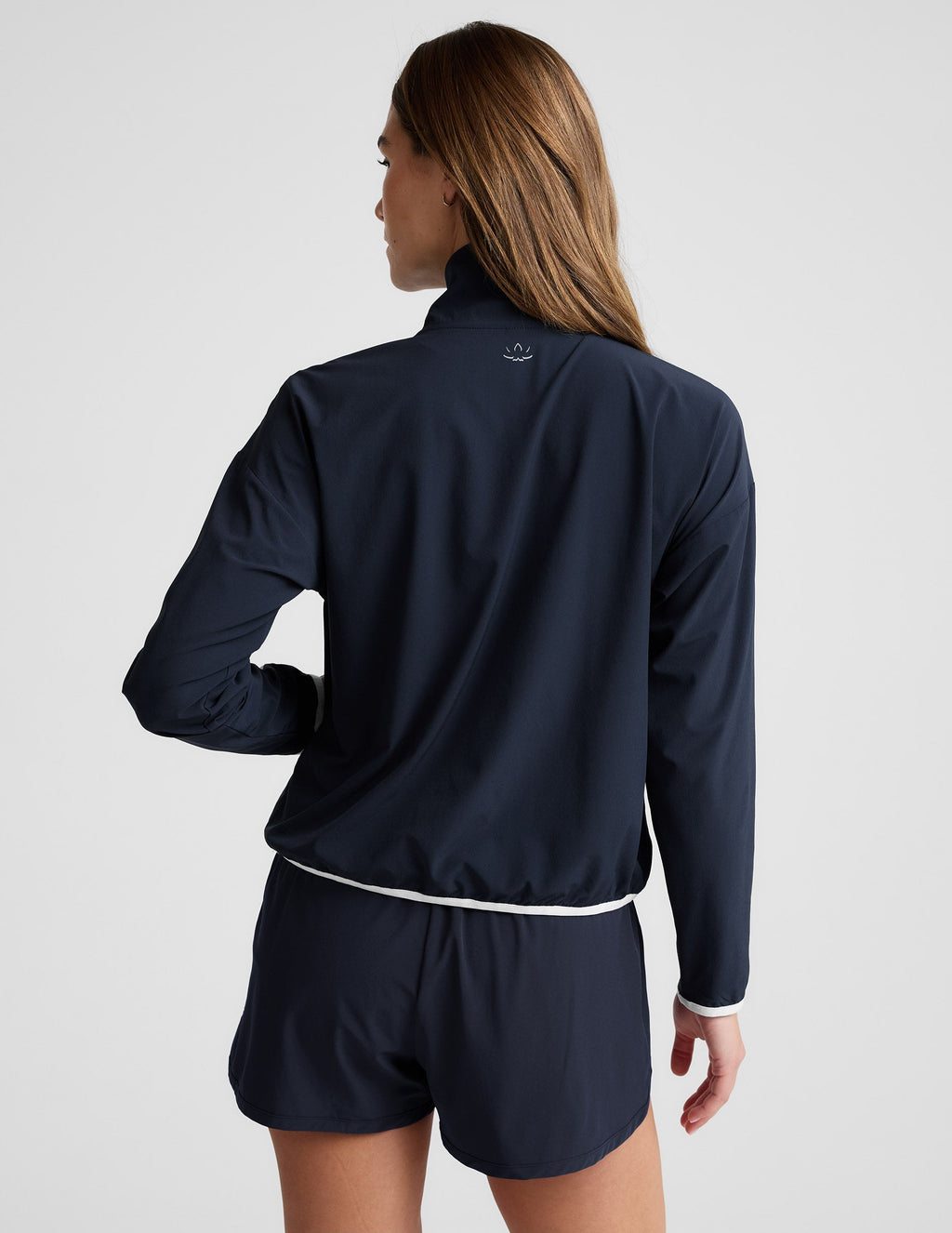 Contrast Half Zip Pullover - Fitted