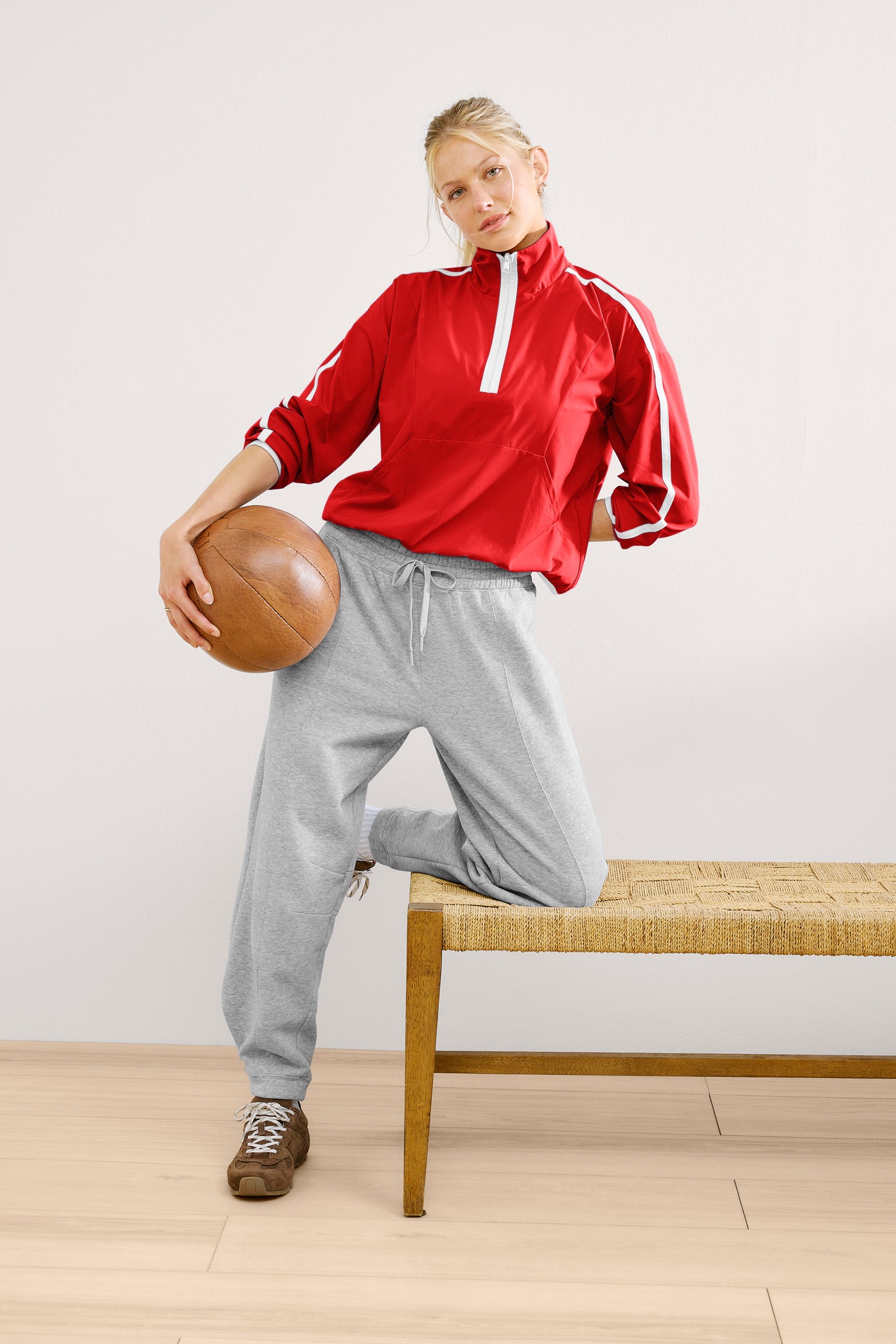 Contrast Half Zip Pullover