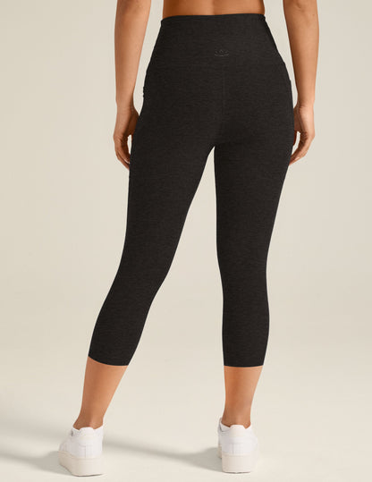 Spacedye Out Of Pocket High Waisted Capri Legging - Fitted