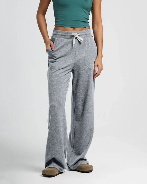 Bamboo Lightweight Fleece Wide Leg Pant - Fitted