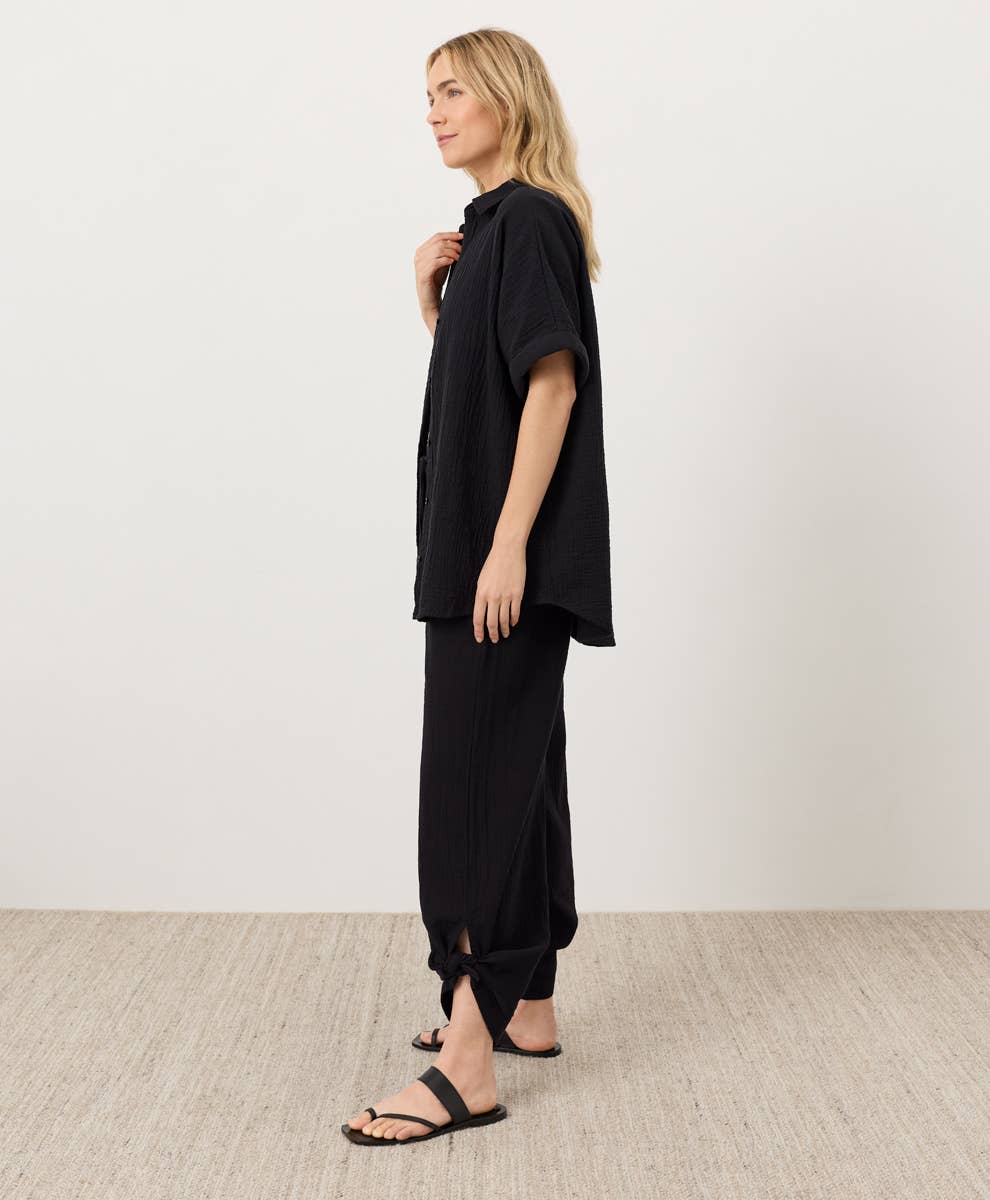 Coastal Double Gauze Split Hem Pant - Fitted