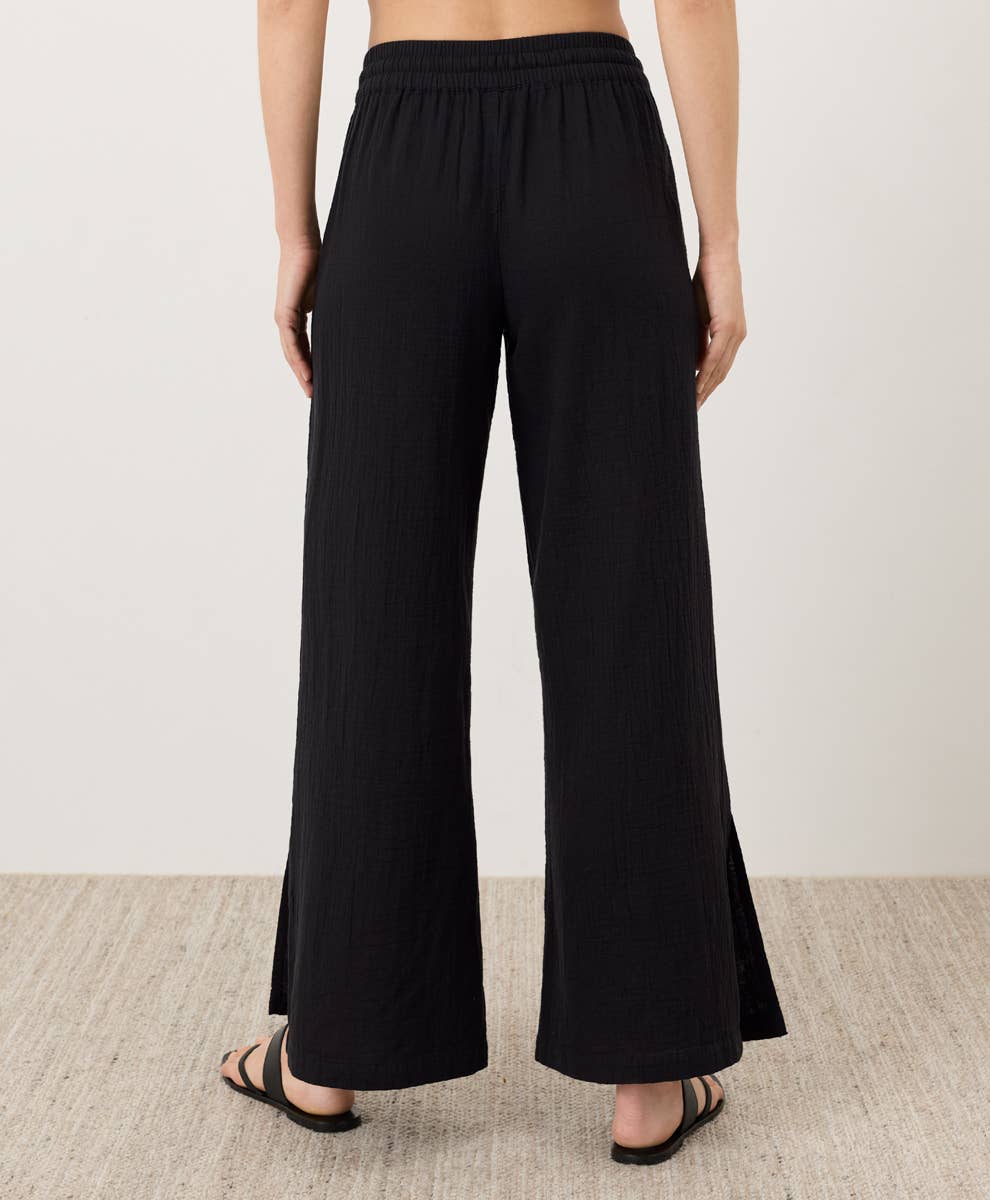 Coastal Double Gauze Split Hem Pant - Fitted