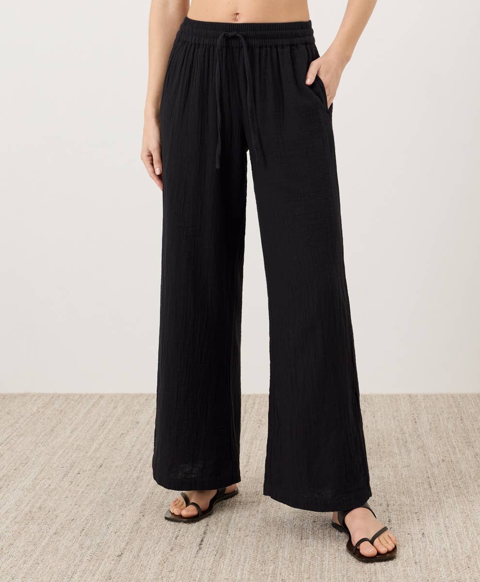 Coastal Double Gauze Split Hem Pant - Fitted